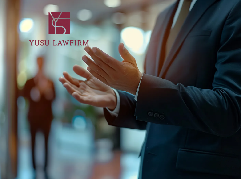 Attorney explaining a fine outcome to a client in Korea