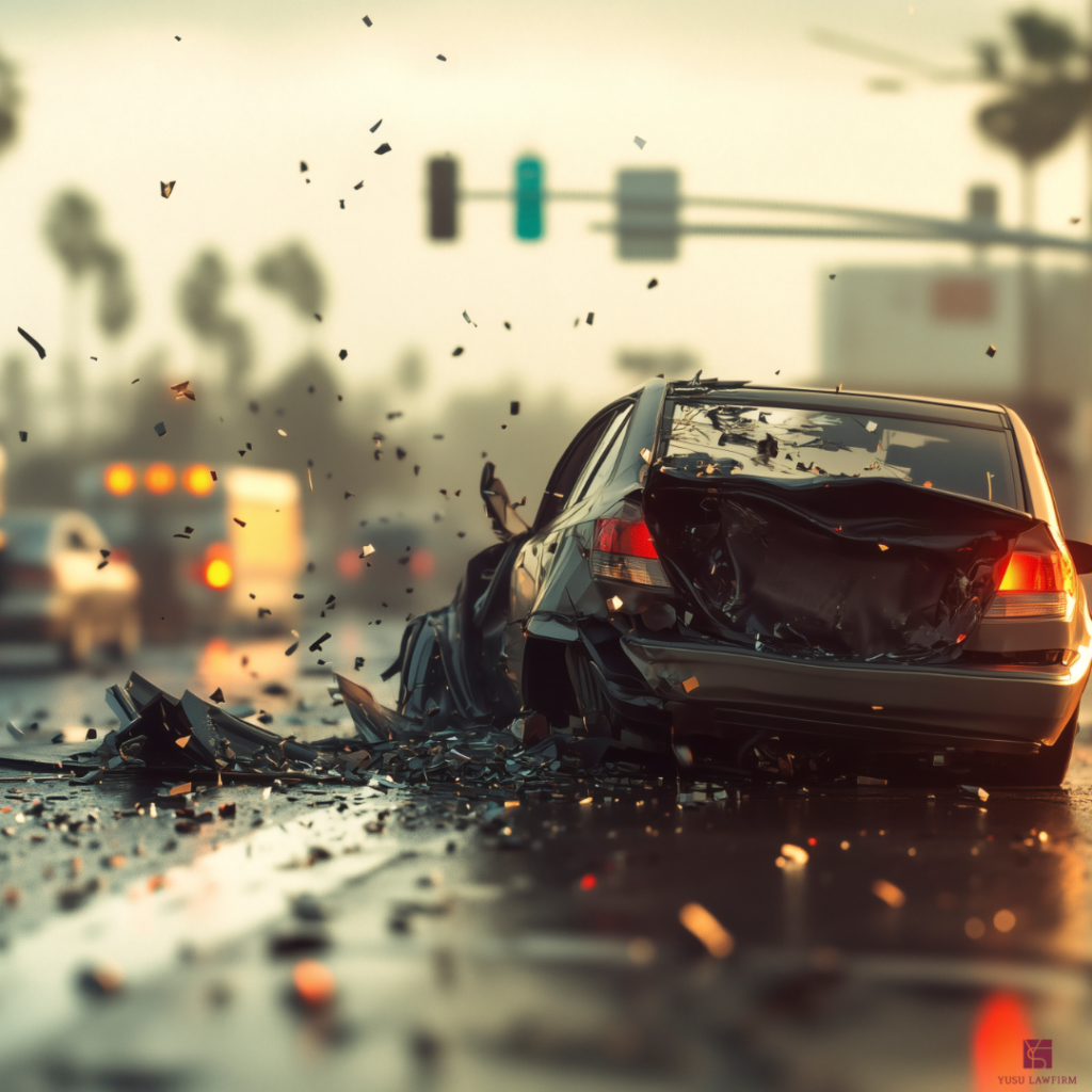Night road crossing in Korea, pedestrian traffic accident case